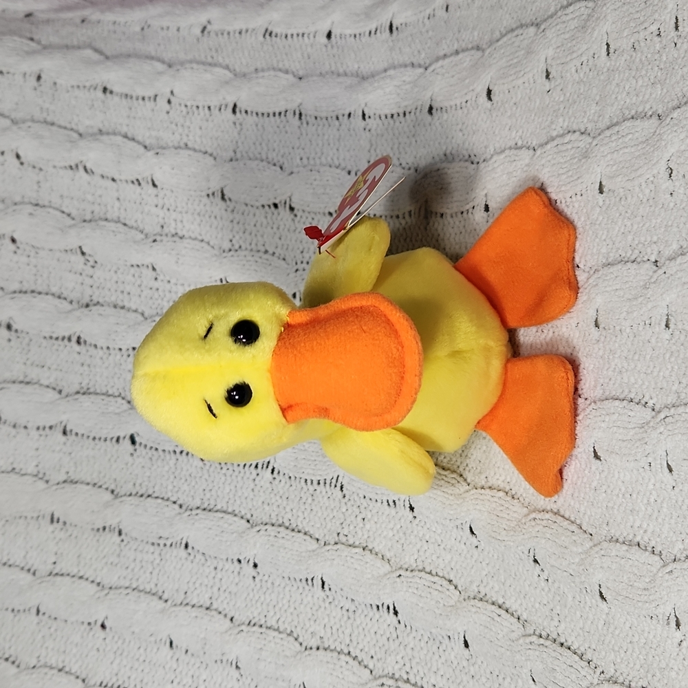 Vintage Ty Beanie Baby Original Quackers The Duck P.V.C. PELLETS 1993